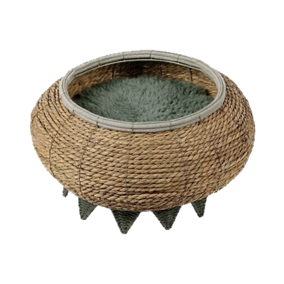 Ръчно изтъкано кръгло легло за котки/легло за домашни любимци